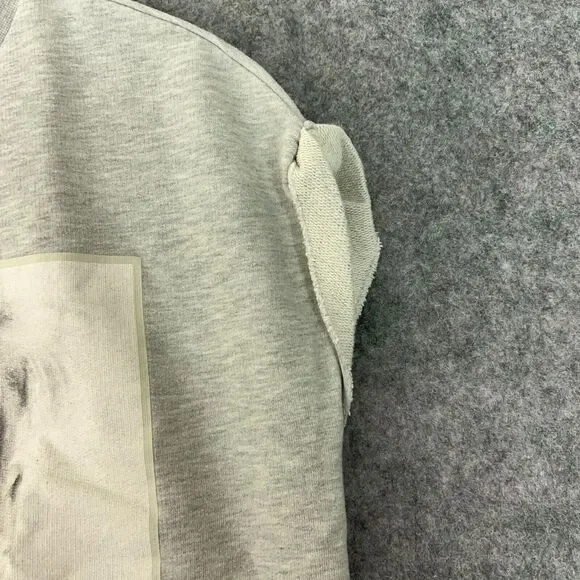 Justin Bieber Women Sweatshirt 6 Gray H&M Cut Off Long Crew Neck Concert Purpose - Picture 3 of 11